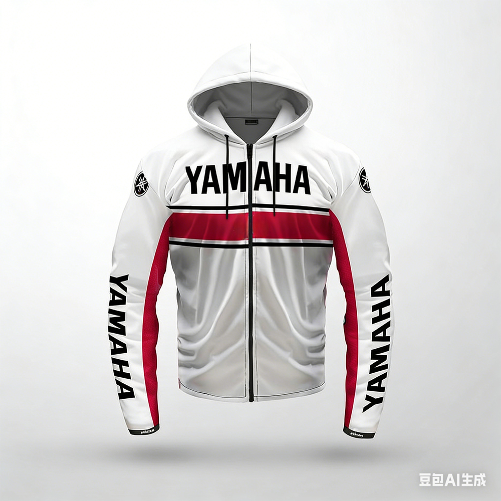2026 New Yamaha White Motorcycle Racing Team Zipper Hooded Sweatshirt Summer Men Women Oversized Breathable Comfortable Top