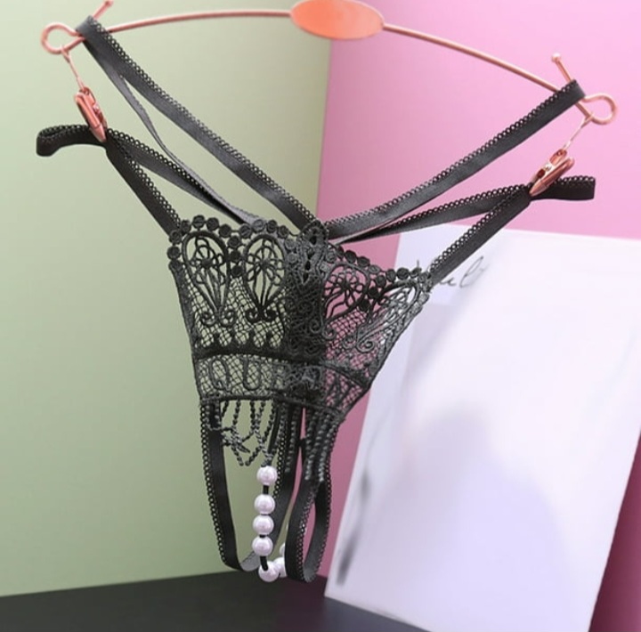 Lace Cotton Low Waist Letter Hollow Penties Thong 1 Pcs