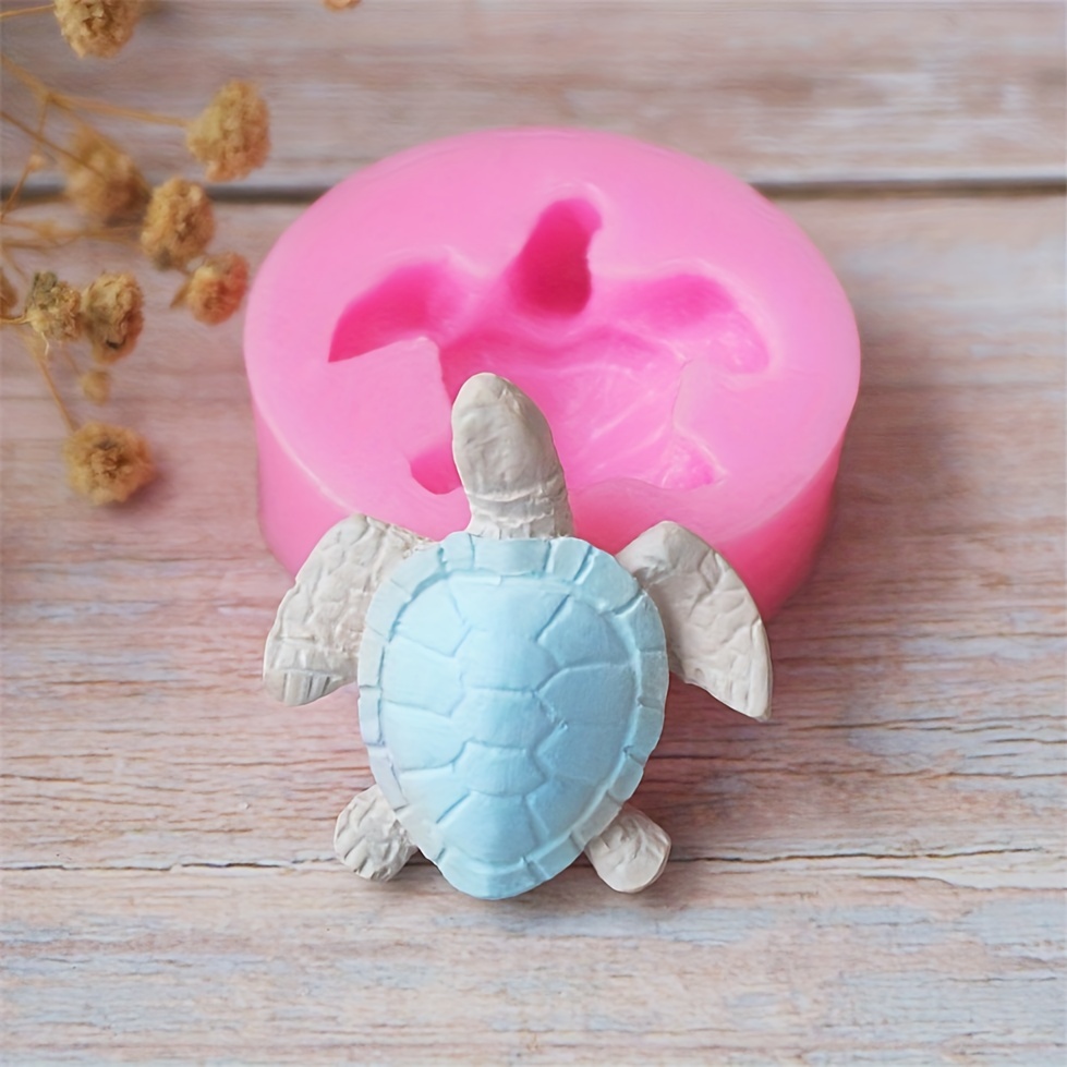 1PC Ocean Themed Silicone Mold Cute Turtle Shaped Resin Casting Mold Mousse Chocolate Cake Baking Mold