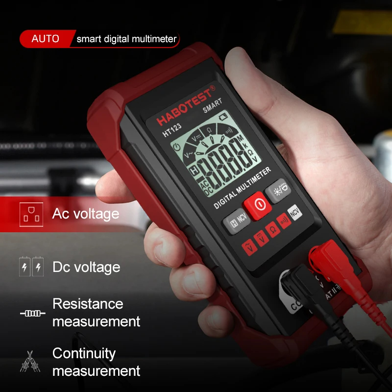 Multifunction 1999 Counts High Precision Digital Profesional Meter Digital Mini Smart Multimeter True RMS DC/AC Current Voltage Tester