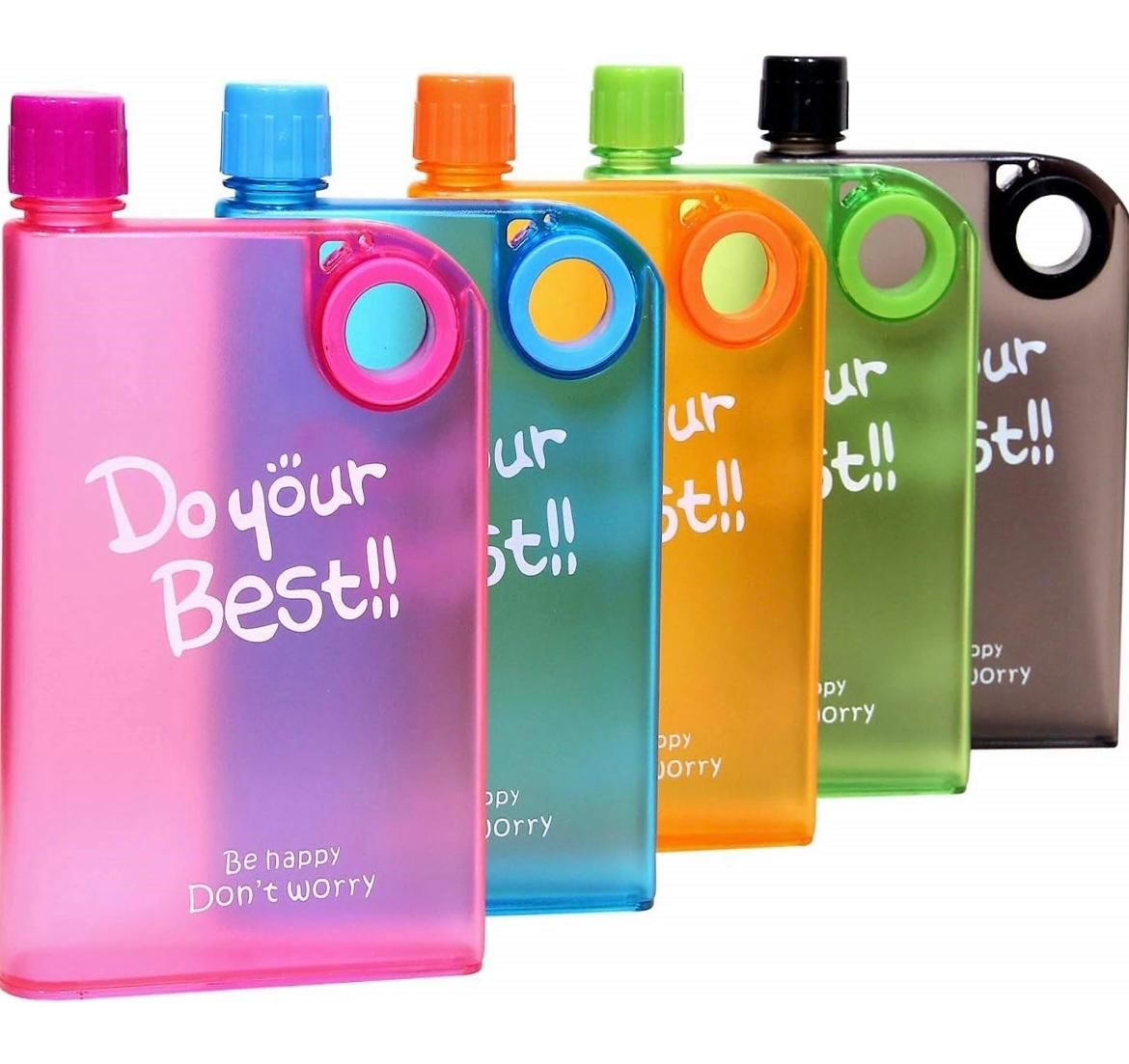 Slim Notebook Water Bottle (1 plastic Bottle;100% Food Grade , BPA Free , Reusable Pet Bottles..