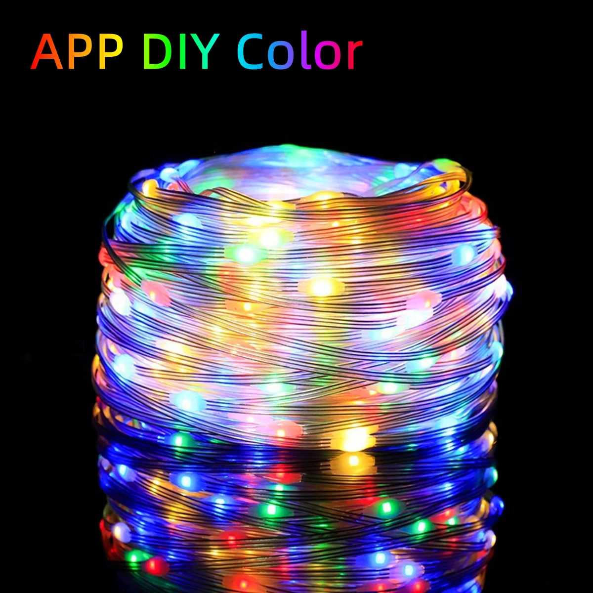 Immersive Ambient Light String DIY APP Control Bluetooth USB Colorful Fairy Chain for Tree Stair Handrail Curtain Deco