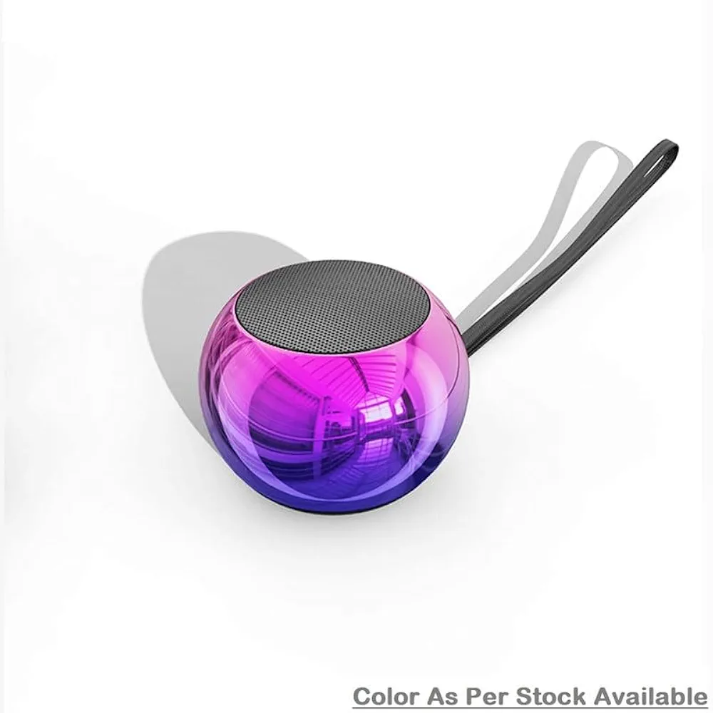 Mini Bluetooth Portable Speaker Round Small Steel Canon Stereo Subwoofer 5w