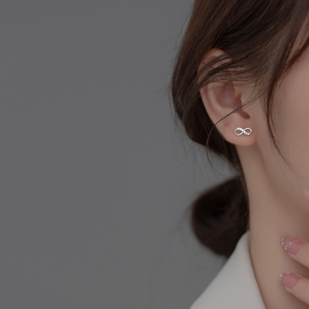 1 Pair of Elegant Infinity 8-Shaped Earrings, Women's Earrings with Infinity Love Symbol Design, Small and Stylish Women's Earrings with a Fresh and Elegant Vibe, Perfect for Holidays, Party Decorations, Anniversary, Birthday, Mother's Day