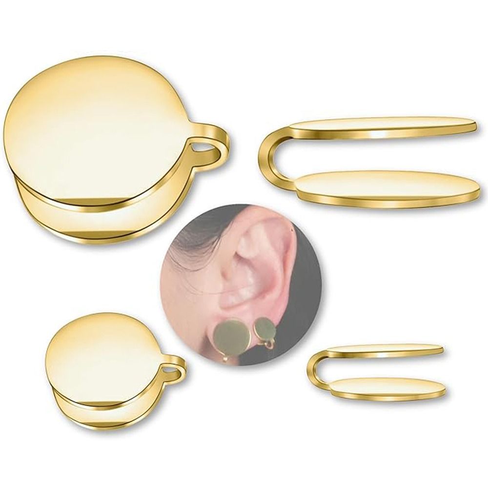 Stainless Steel Pressure Earrings Black Color Gold Color Cartilage Ear Cuff Creative Non-pierced Keloid Pressure Earrings