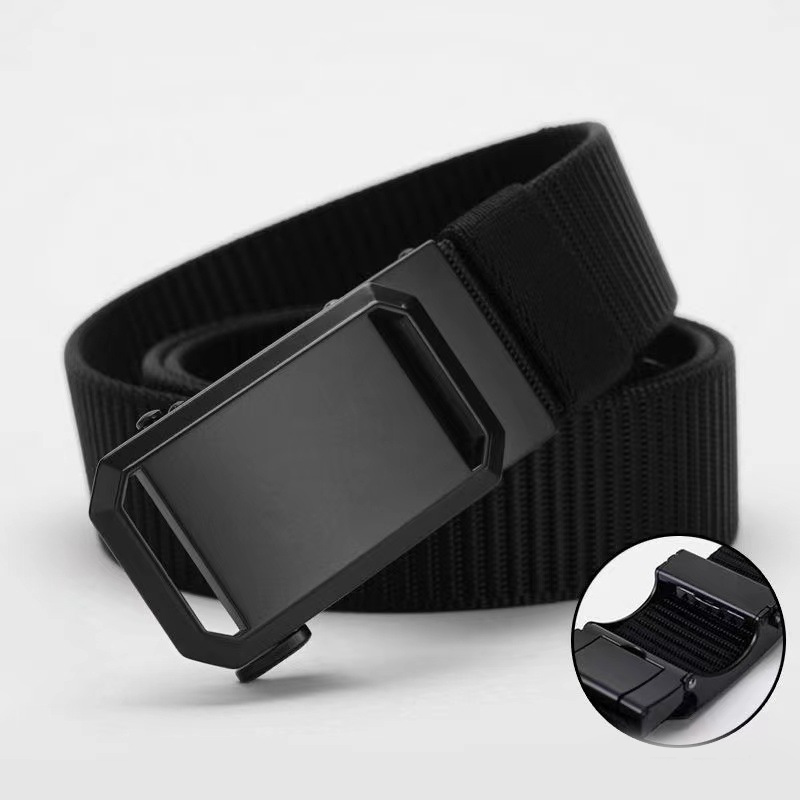 Nylon Belt Breathable Belts for Men Tactical Belt Automatic Buckle Belt Outdoor Korean Canvas Belt Student Trend Versatile Belt