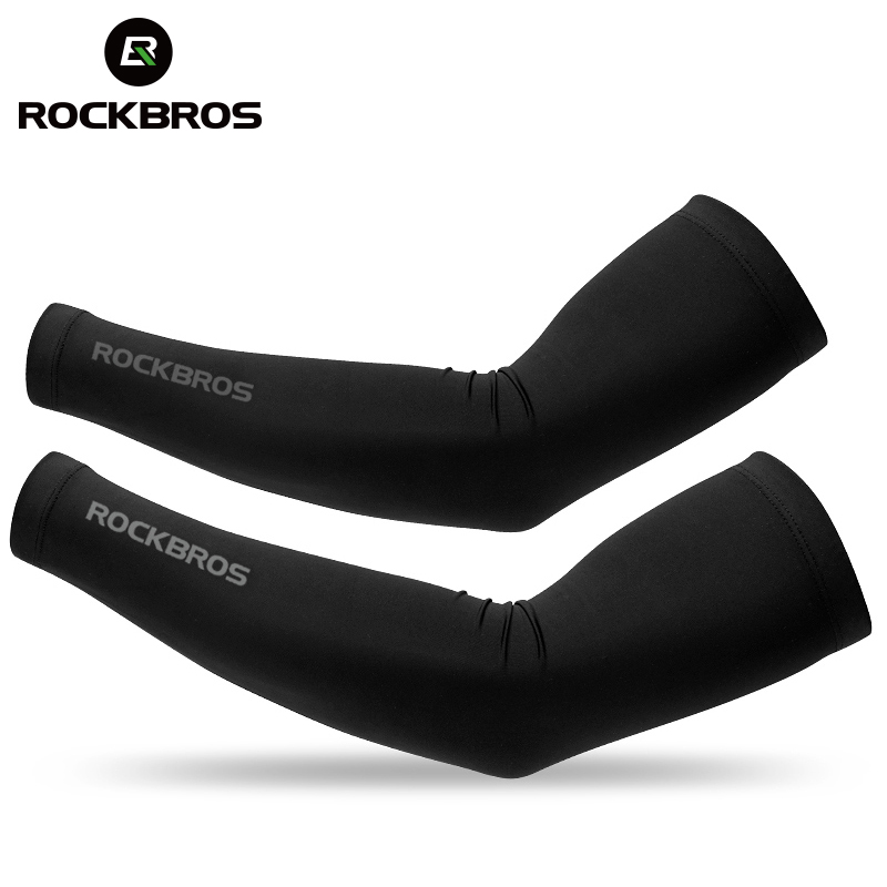 ROCKBROS Ice Silk Cycling Arm Sleeves Breathable Basketball Running Camping Summer Sports Arm Sleeves Bike Bicycle Arm Warmers
