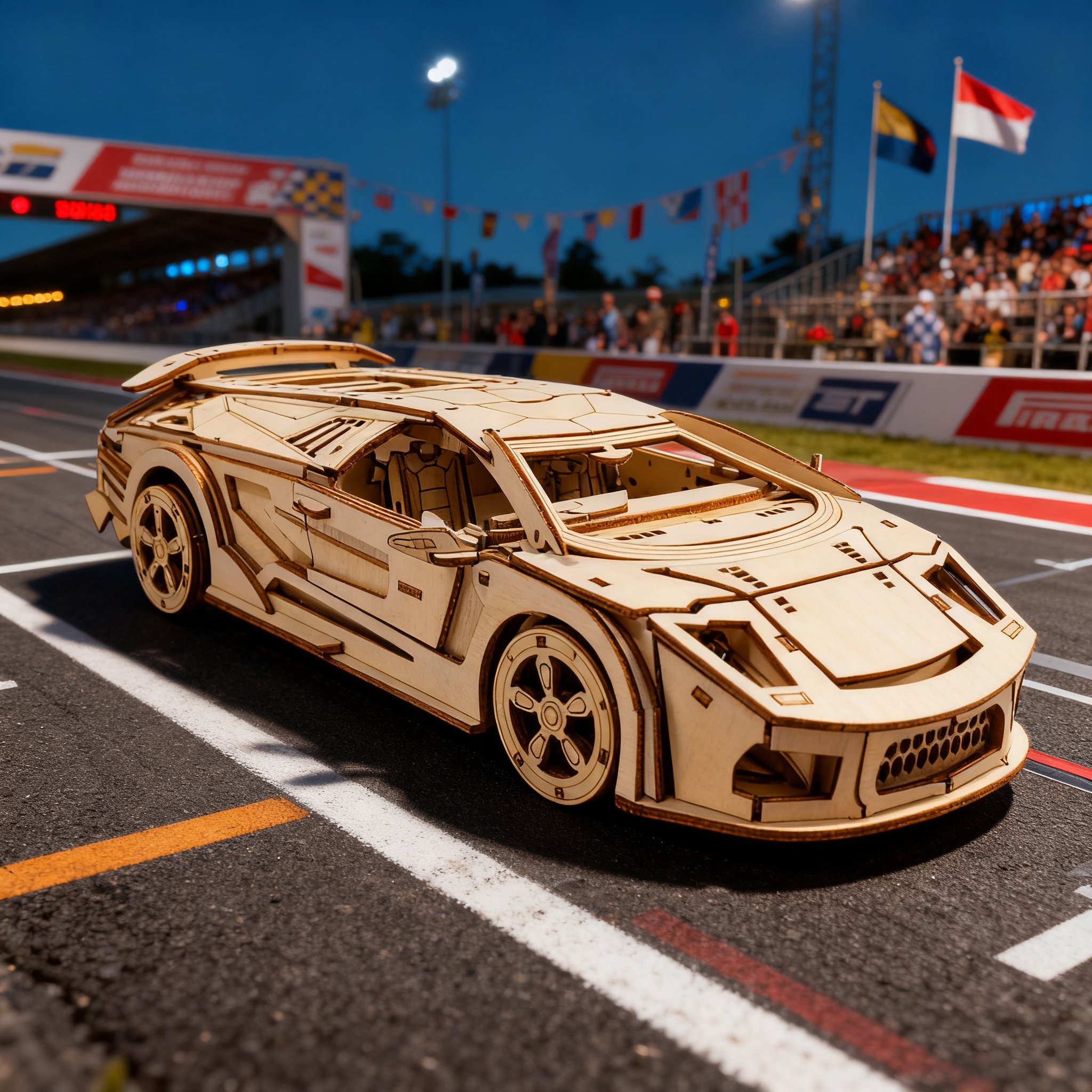 3D Wooden Puzzle Sports Car Model Fun and Educational DIY Holiday