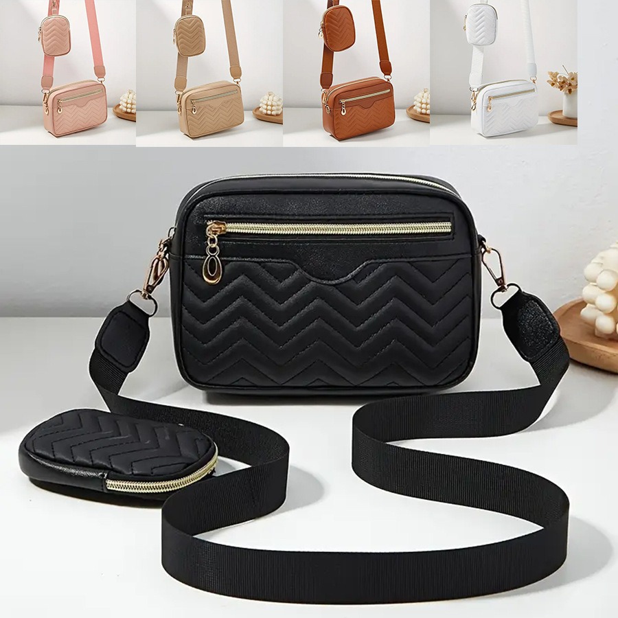 Minimalist Mini Fashionable Quilted Crossbody Bag Wallet Trendy PU Shoulder Bag, WOMEN'S Casual Handbag and Mobile Phone Wallet