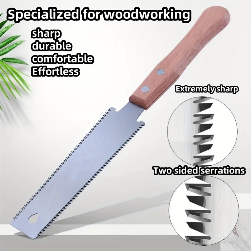 1pc Precision Japanese Double-Edged Hand Saw - SK5 Steel, Fine-Toothed for Carpentry and Gardening, 6-Inch Blade, Portable Mini