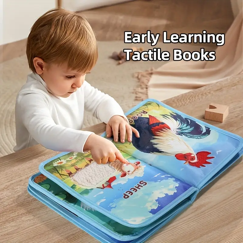 Interactive Animal Touch Book For Baby Early Learning Puzzle Cloth Storybook With Tiger Monkey Sensory Development Toys