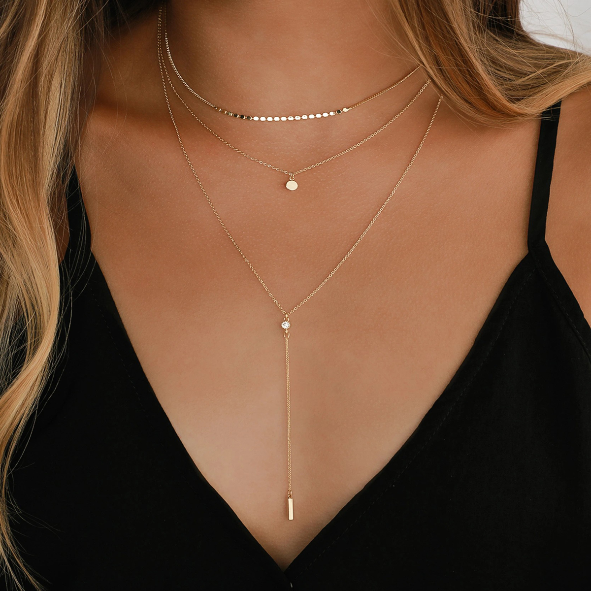 3Pcs/Set MultiLayer Round Disco Coin Chain Necklace for Women Simple Gold Color Pendant Necklaces Set Trendy Party Jewelry Gifts pen gpt