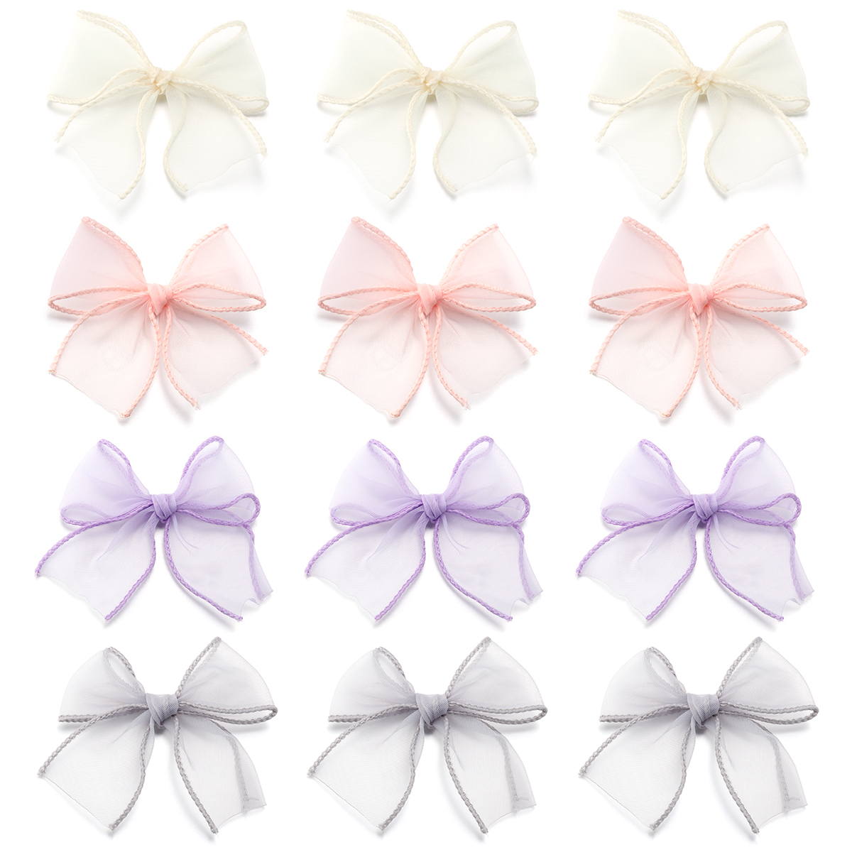 10pcs/lot Satin Ribbon Bows 8x8cm Organza Mesh Bow Tie Fish Tail Gauze Bowknot For DIY Sewing Crafts Decoration Accessories
