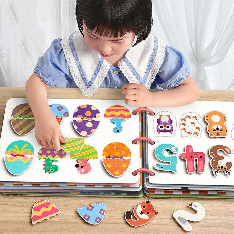 Montessori Kids Quiet Book Baby Early Educational Toys Animal Numbers Vehicle Matching Cognition Puzzle Game Learning Toys Book
