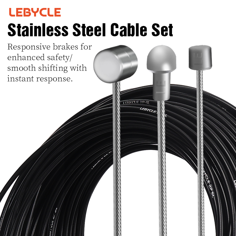 LEBYCLE Stainless Steels Bicycle Brake Shifter Cable Kit Bike Brake Shift Line Set For MTB Road Bike Cable