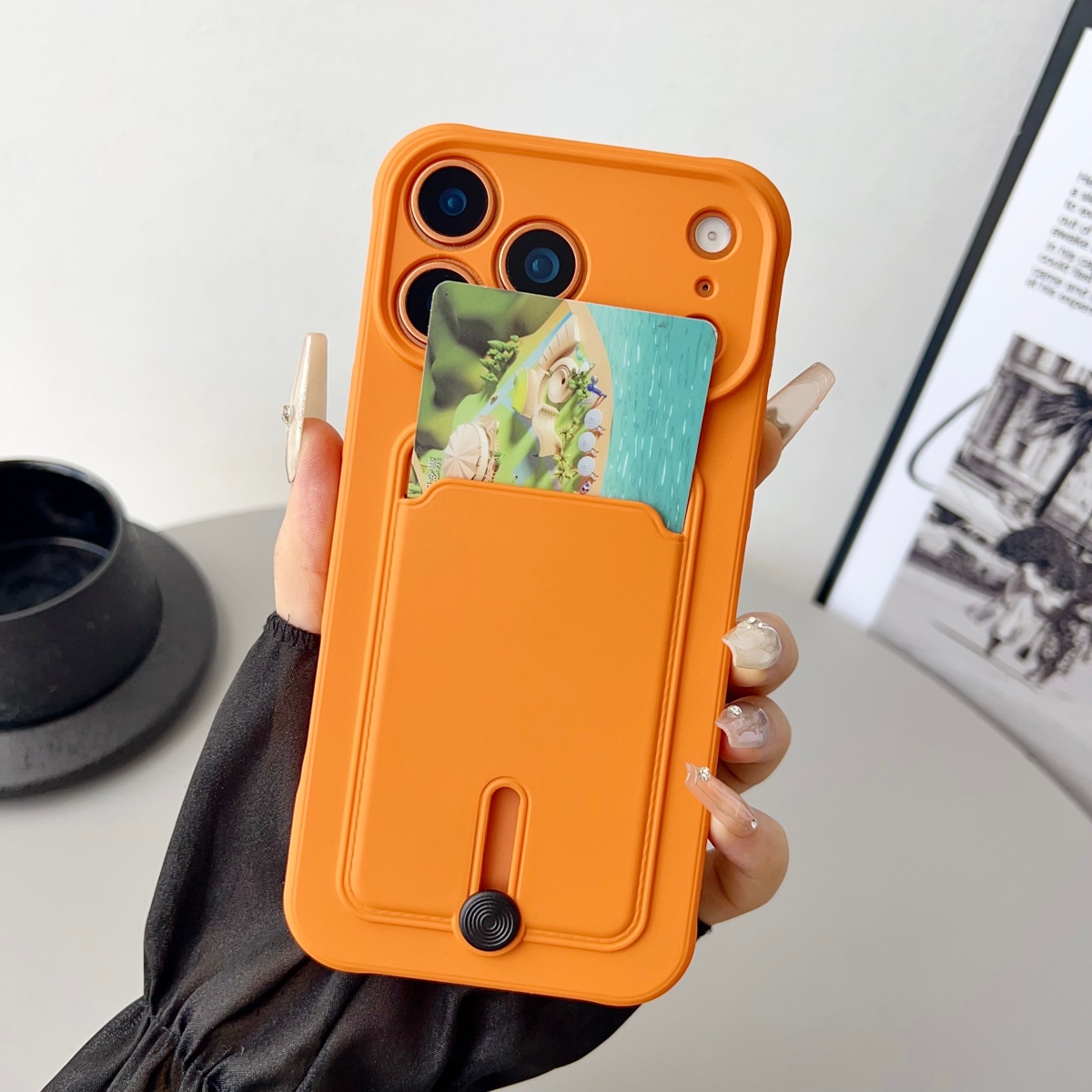 Crossbody Lanyard Cards Solt Phone Case for iPhone 16 17 Pro Max Air 15 14 13 11 12 Plus SE 2022 Silicone Bag Pocket Cover