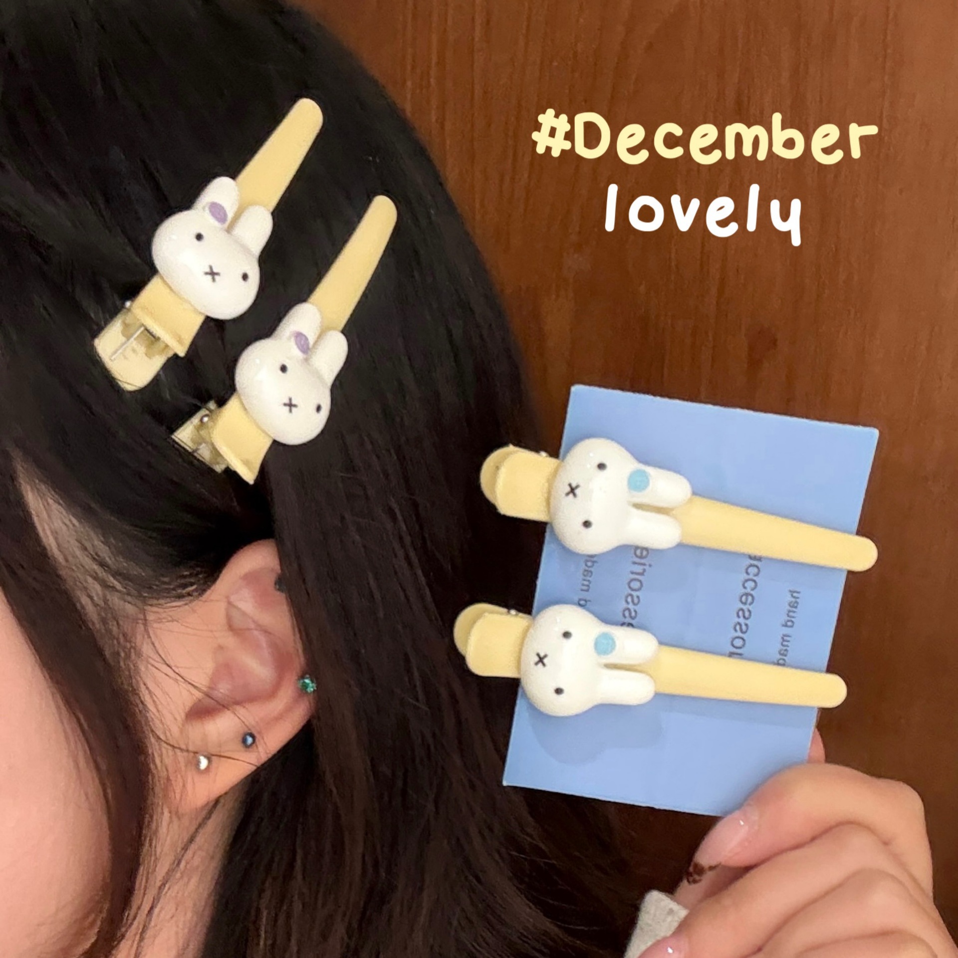 2/4 Pcs Cute Miffy Rabbit Fringe Hair Clip Headwear Sweet Duckbill Clip Cartoon Makeup Clip Miffy Peripherals