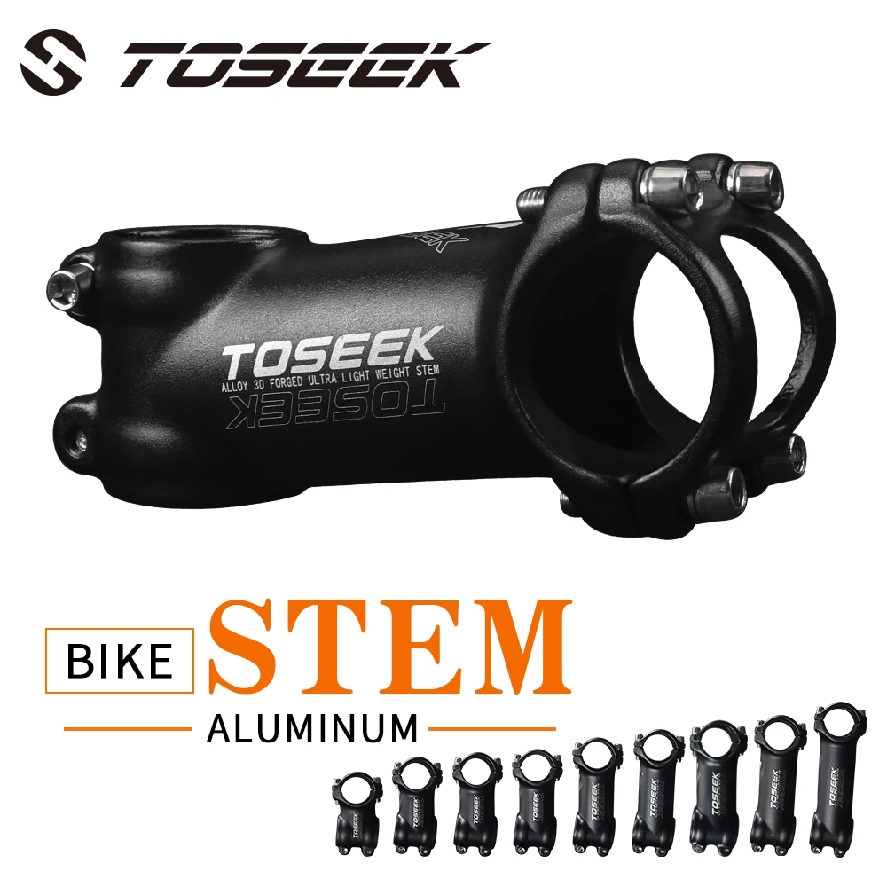 TOSEEK Bike Stem 7° 10° 17°25°35 Degree 35-110mm High-Strength Lightweight 31.8mm Aluminum Stem for XC AM MTB Mountain Road Bike