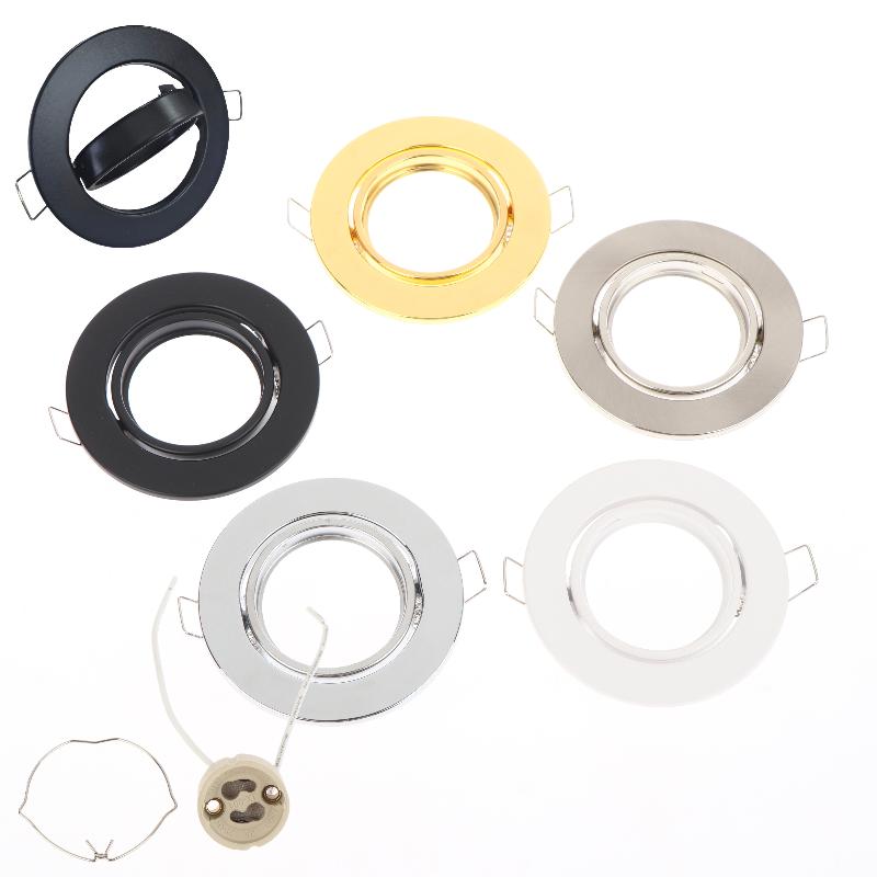 Round Fixture Downlight Holders; Adaptable for MR16 GU10 LED Bulb; Recessed Spot Light Design.