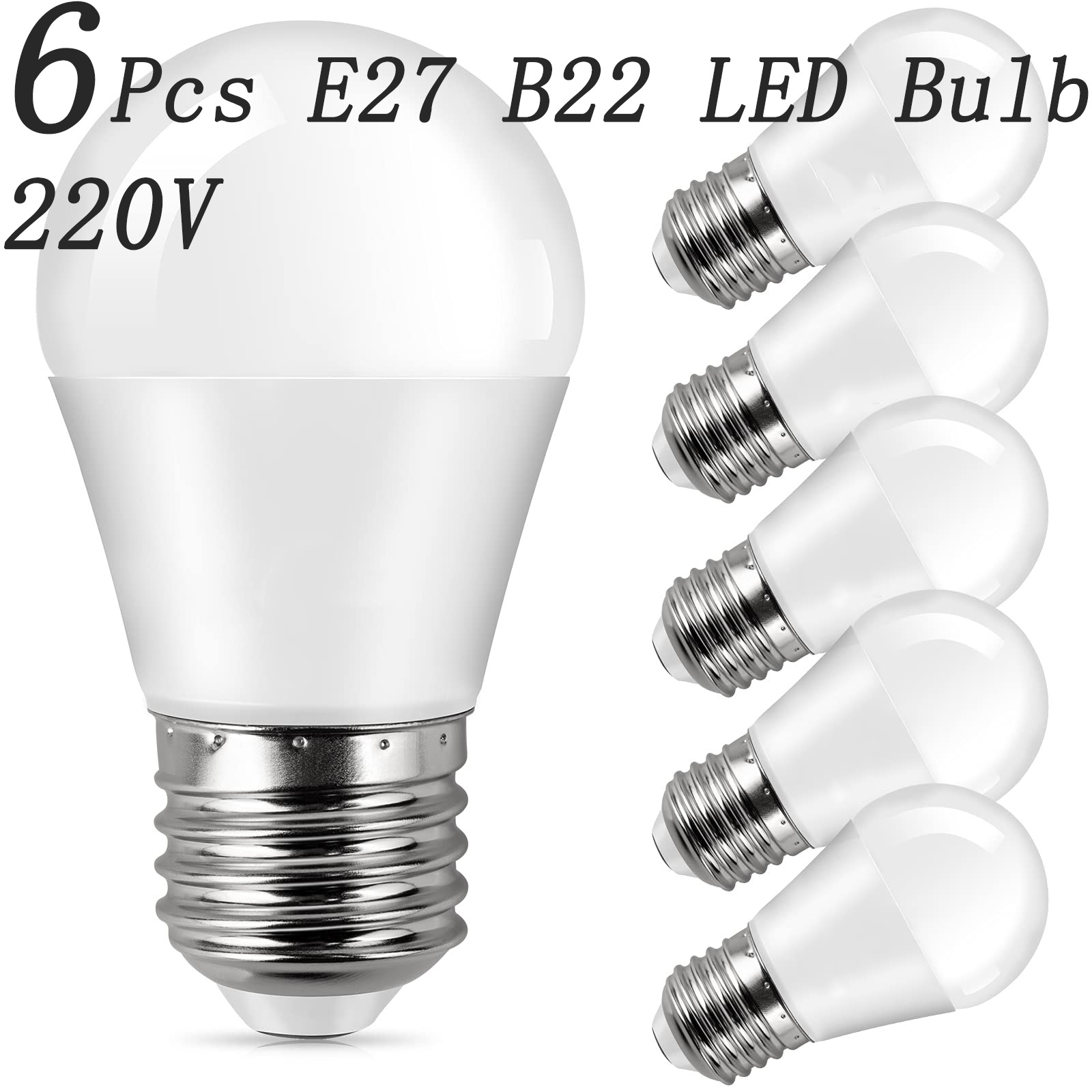 6PCS LED Bulb E27 B22 E14 220V 12W 15W 18W Indoor High Brightness and Low Energy Consumption Living Room Home LED Light Bulbs