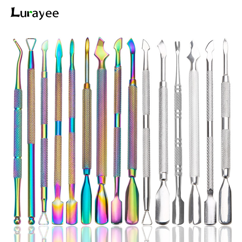 Nail Cuticle Pusher Nail Polish Remover Gel Nail Polish Peeler Scraper Stainless Steel Clean Manicure Tool for Fingernails