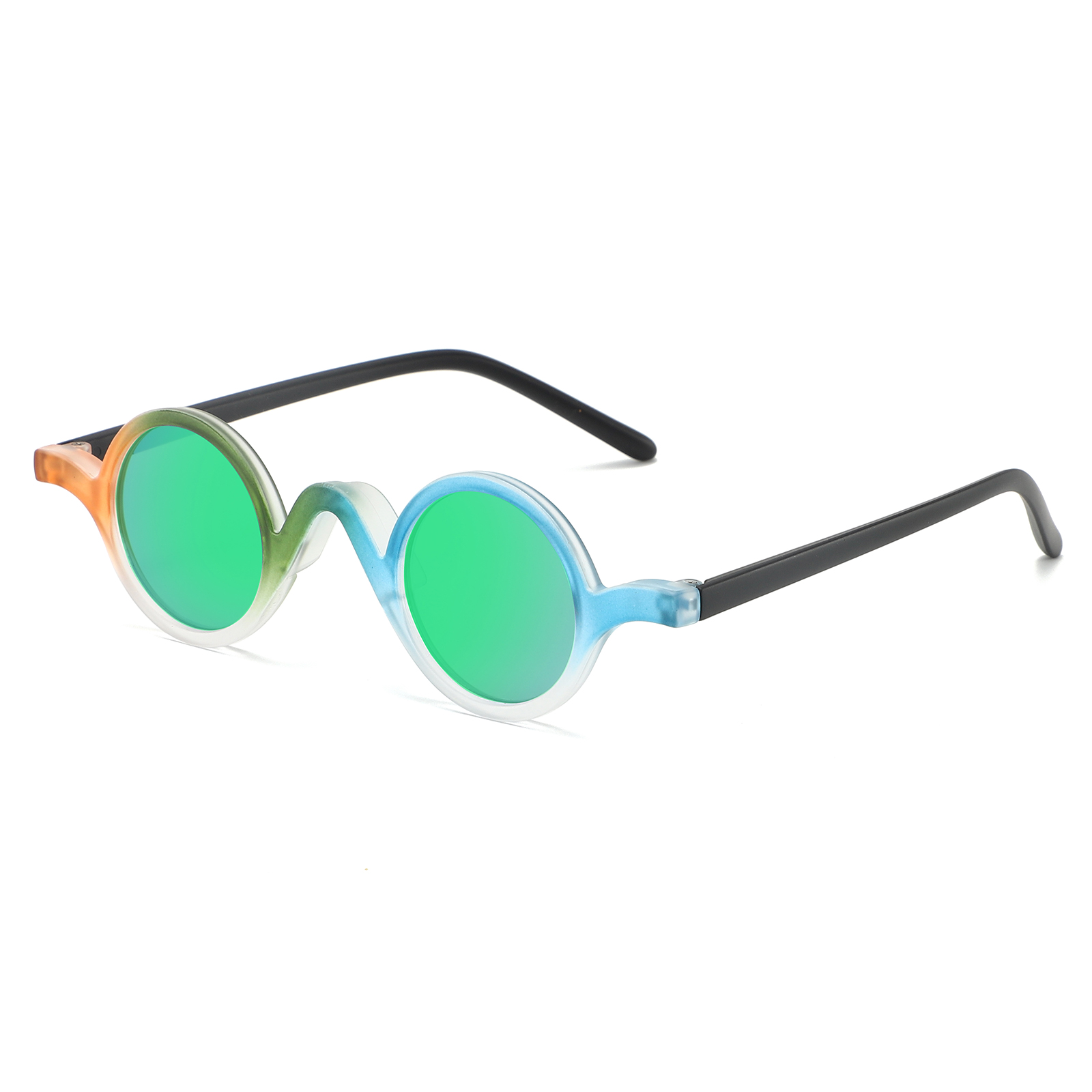 Stylish Gradient Color Round Sunglasses UV400 Protection Unisex Fashion Eyewear