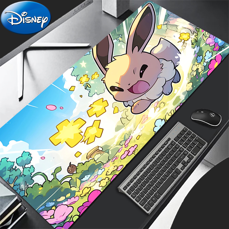 90x40cm Mouse Pad P-Pokemon Eevee Computer Laptop Anime Keyboard Mouse Mat XXL Mousepad Keyboards Pad Gamers Decoracion Desk Mat