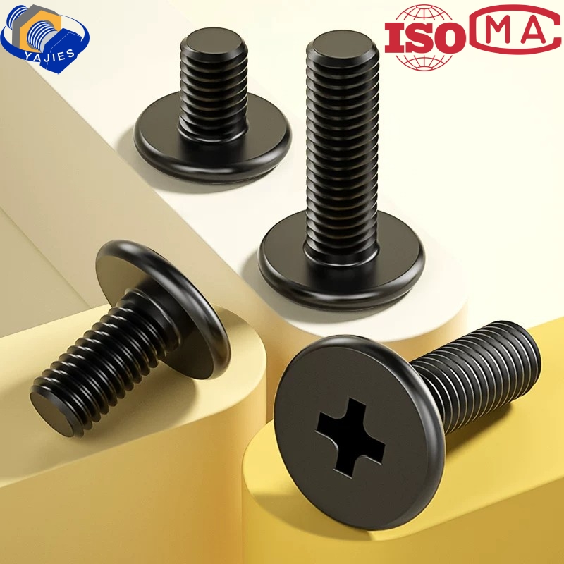 Black 304 Stainless Steel CM Screws M3 M4 M5 M6 Phillips Ultra Thin Flat Wafer Head Bolt for Laptop Repair SSD DIY Industrial