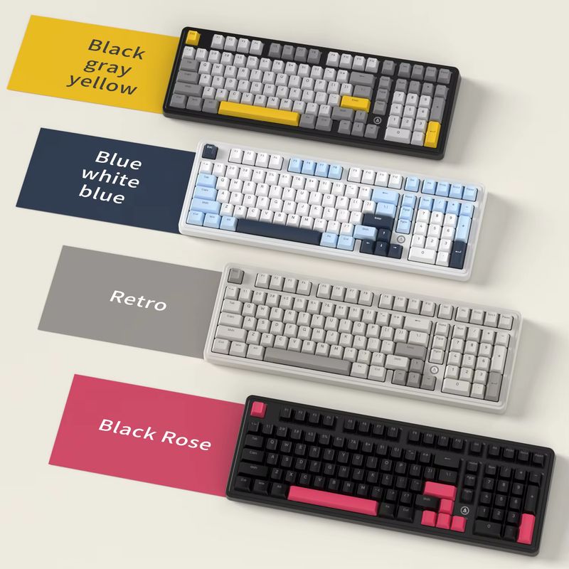 Heijue Ajazz Ak980 Wired Hot-Swappable Mechanical Keyboard Only, 98-Key Configuration-Gasket Structure-Lower Light Position Rgb