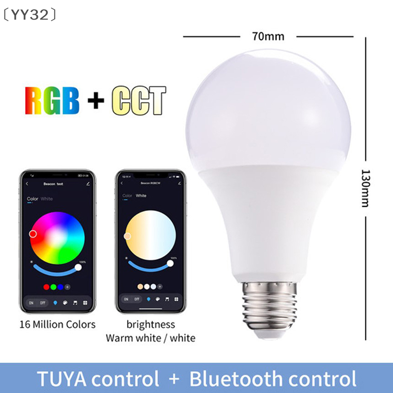 〔YY32〕 15W Blue-tooth Control Smart Light Bulb, E27 RGB LED Lamp Dimmable Home Decor lightify