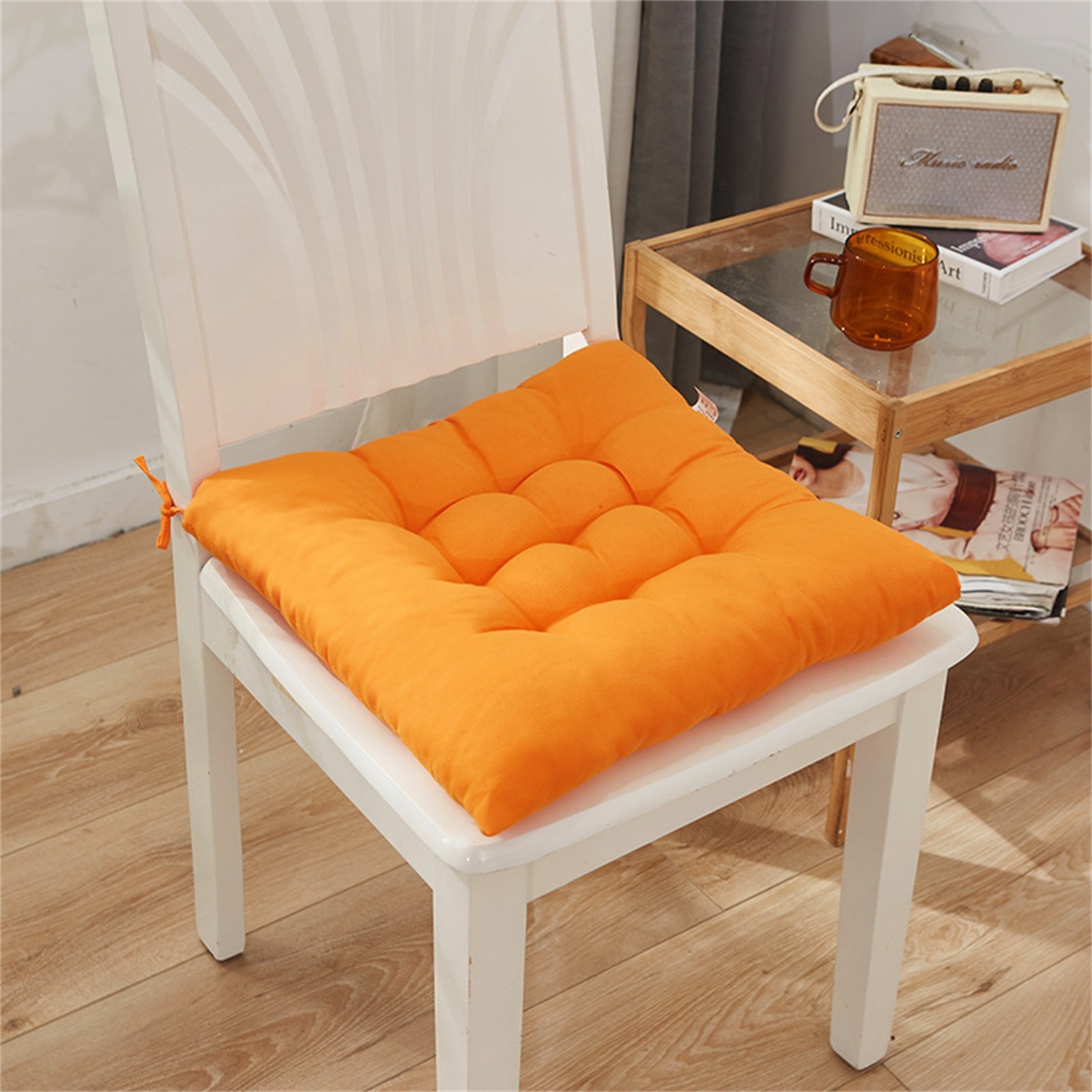 Chair Cushion Round Cotton Upholstery Soft Padded Cushion Pad Office Home Or Car Seat Cushion Linen Not Easily Deformed 40X40CM