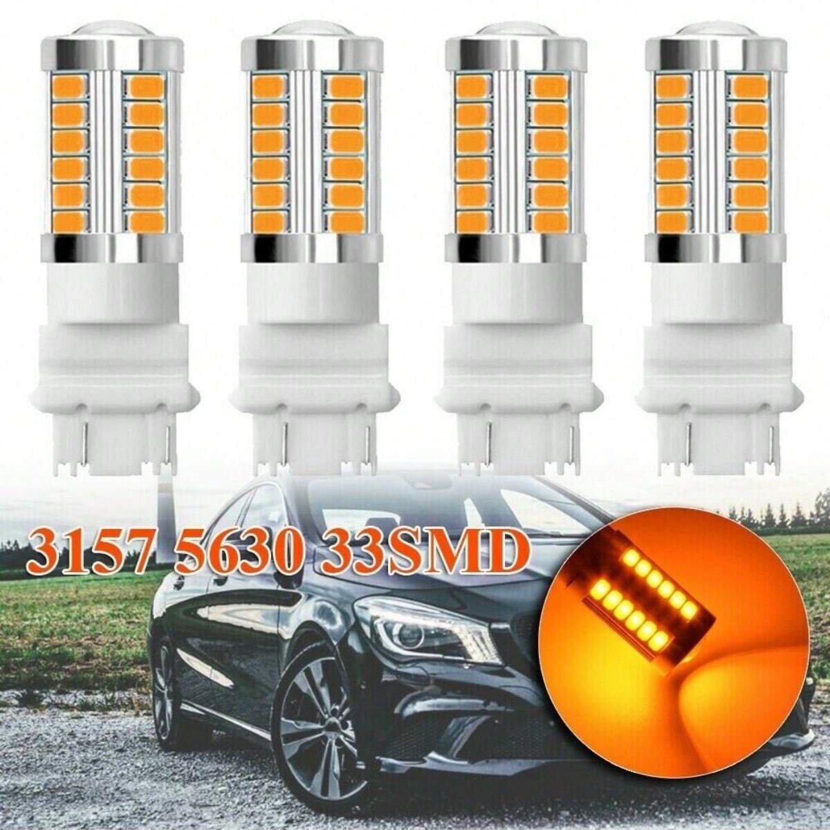 4PCS T25 3157 3457 3057 Signal 33SMD Backup Reverse Tail Turn LED Light Bulb Camper Corner Brake Backup Reserve Light