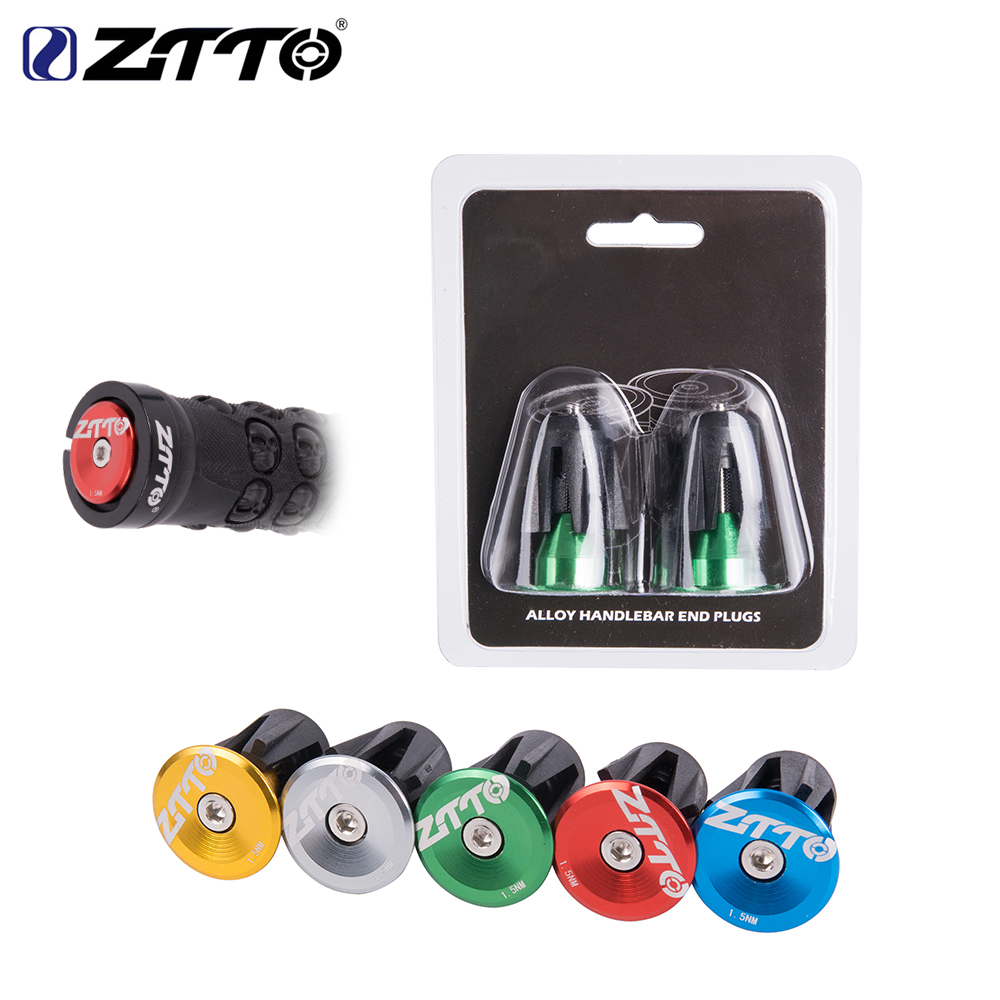 ZTTO One Pair Bicycle Handlebar End Plugs Handle Bar Caps Aluminum Alloy Handle Grip Bar End Stoppers Bicycle Parts