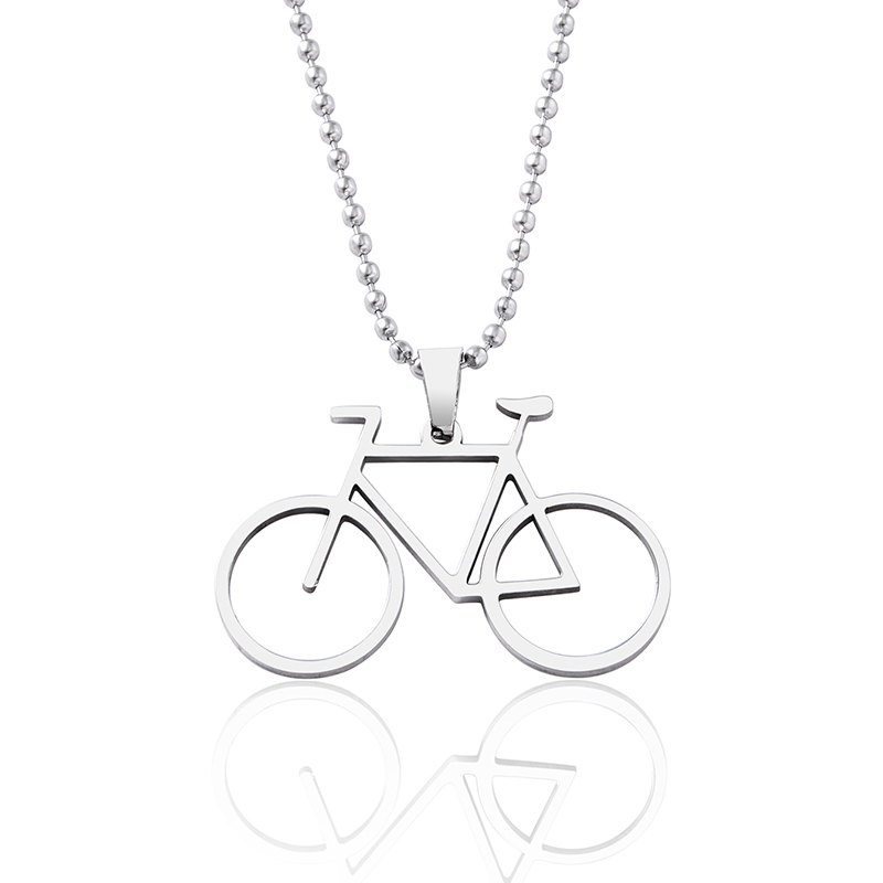 Hip Hop Stainless Steel Hollow Bicycle Pendant Necklace For Men Women Sport Cycle Racing Jewelry pen gpt