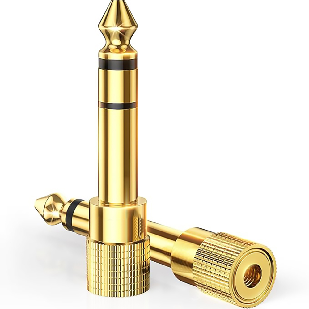 6.35mm (1/4 inch) Male to 3.5mm (1/8 inch) Female Stereo Audio Jack Adapter, for Speaker Headphone Guitar Digital Piano Amp Etc.