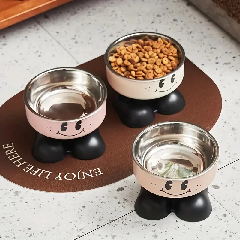 Elevated Dog Cat Bowl Stainless Steel Food Water Bowls Raised No Spill Pet Feeder Bowl for Puppy Small Medium Large Dogs Cats