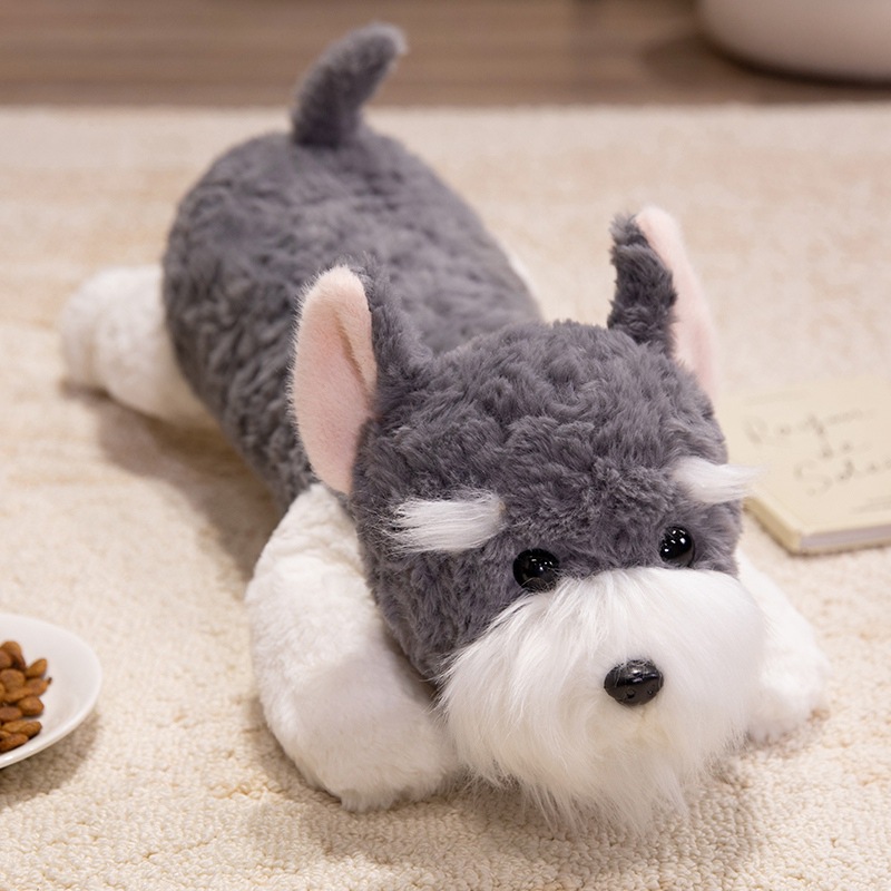 45cm Cute Schnauzer West Highland Dogs Dolls Soft Plush Throw Pillow Kawaii Lying Pet Puppy Pillow Doll Toys for Xmas