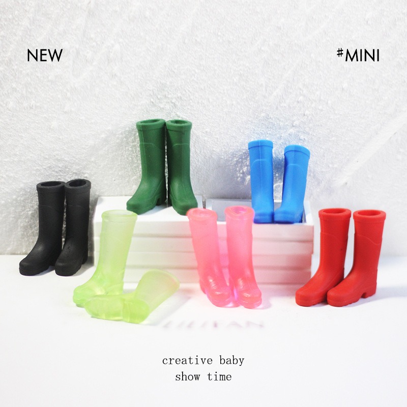 Miniature toy model, micro scene, doll house accessories, long rain boots, rain shoes, small ornaments