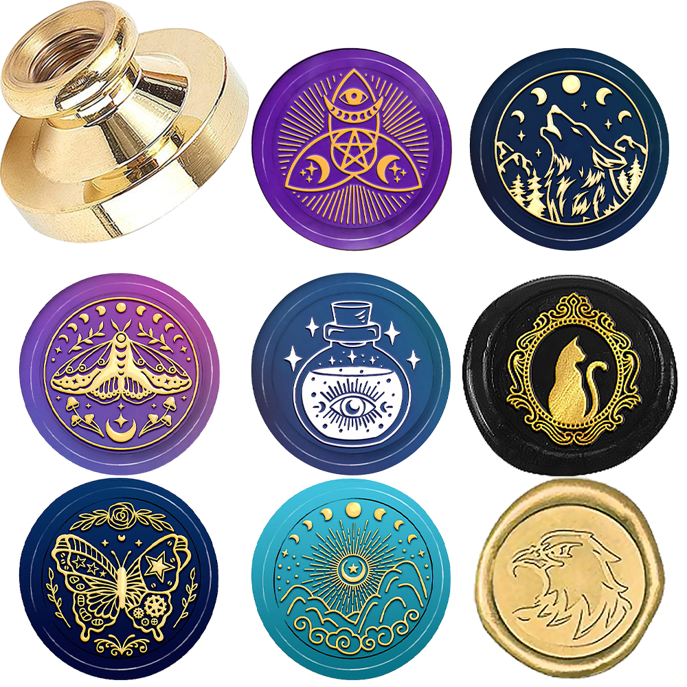 1pc Halloween Element series Wax Seal Stamps Magic Potion pattern Wax Sealing Stamps 25mm Removable Brass Head For Decorating