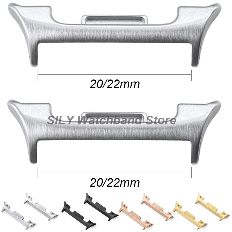 for Watch 8 Ultra 1Pair Watchband Connectors Metal Adapters Stainless Steel Bracelets Link Attachment Replacement