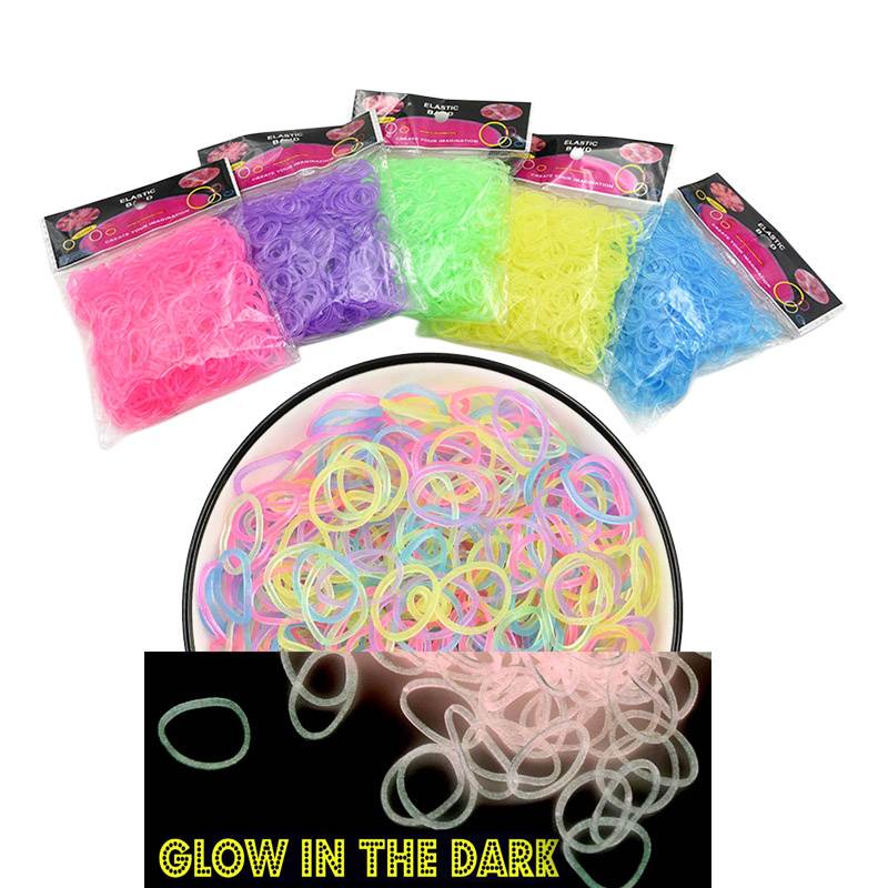 NEW 600pcs Fluorescence Glow Bracelets Making Supplies DIY Loom Bands Wrist Necklaces for Girls Party Supplies Boy Toys