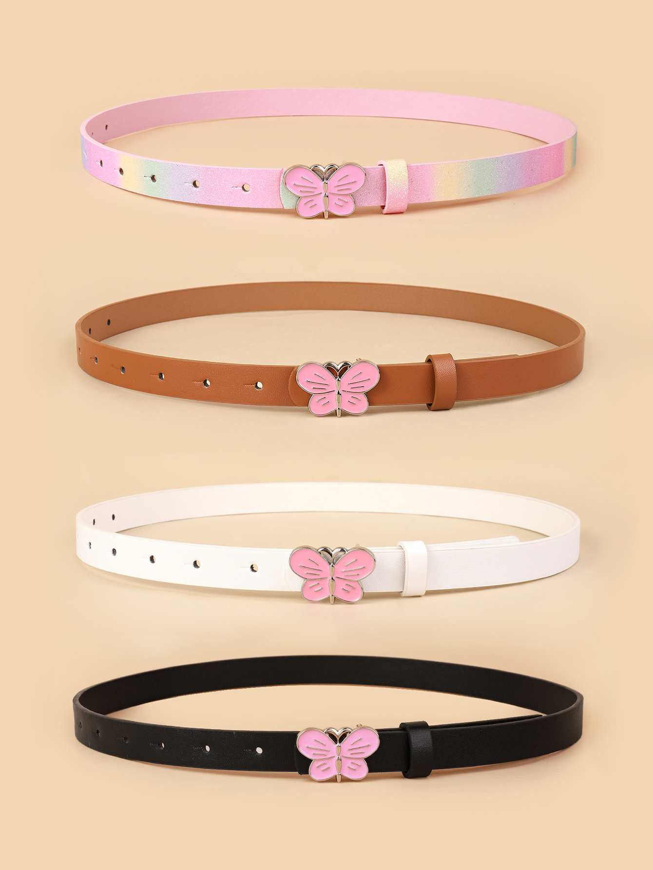 Hot Sale New Fashion Butterfly Design Ladies Belt High Quality Women's Pu Belts