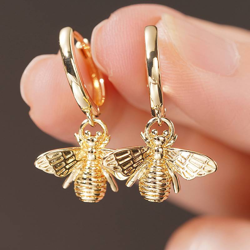 Huitan Hollow Butterfly Drop Earrings Inlaid Colorful Shiny CZ Cute Trendy Party Daily Versatile Accessories Gold Color Jewelry