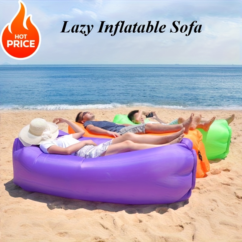 Inflatable Sofa Portable Folding Waterproof Lazy Air Bed Outdoor Couch for Camping Beach Travel Home Daily Leisure Use