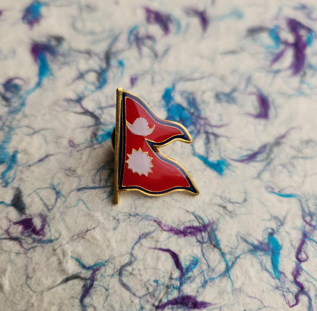 Nepali Flag Badge for Coat and Dhaka Topi