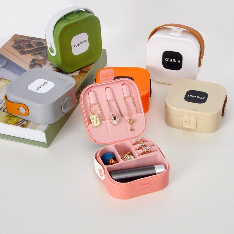 1Pcs Portable Mini Jewelry Box for Women Multifunction Storage Box for Necklaces Earrings Rings Bracelets Jewelry Organizer