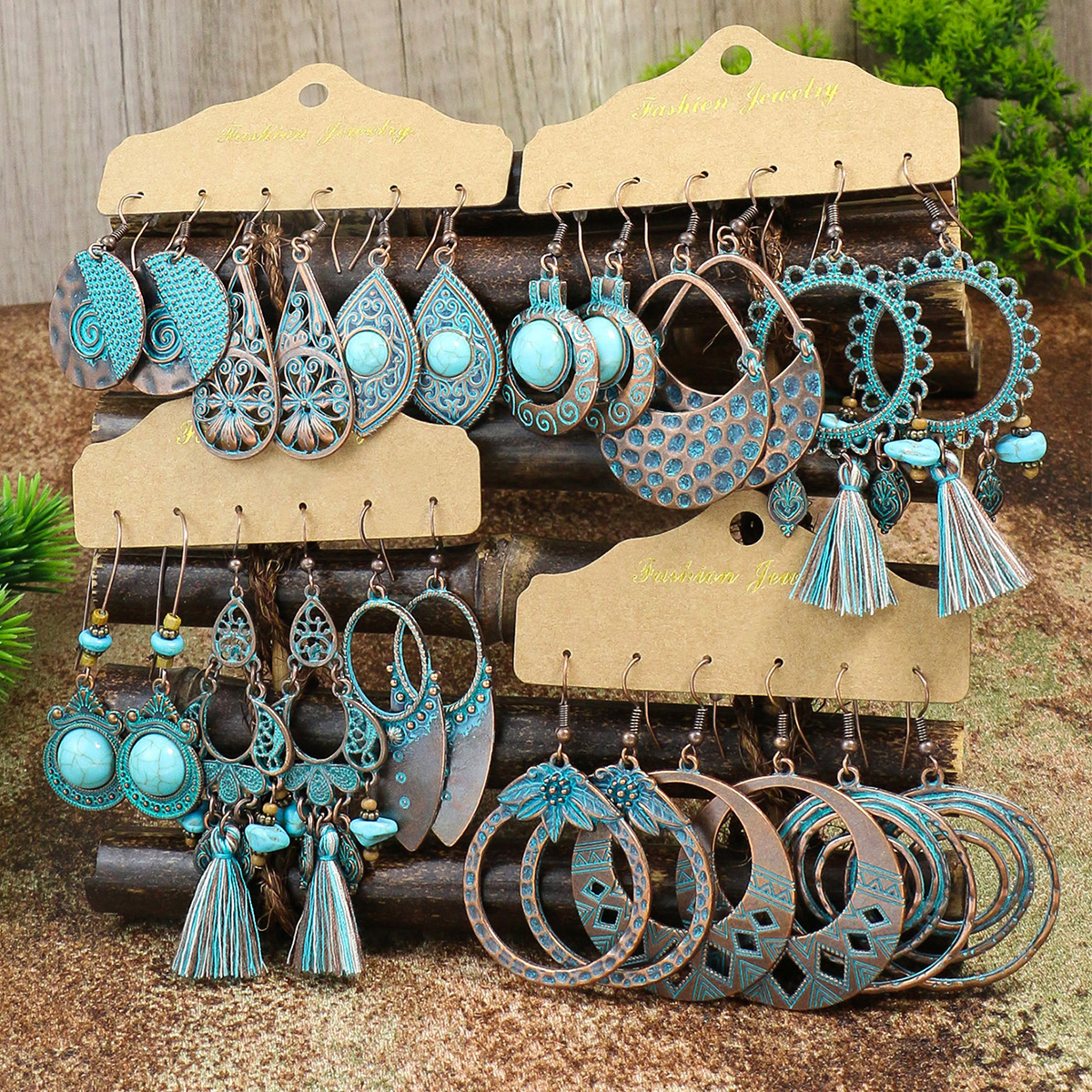 Vintage Metal Dangle Drop Earrings Sets Bundles for Women Sundry Mixed Ethnic Boho Hanging Earring Set Jewelry Accessories