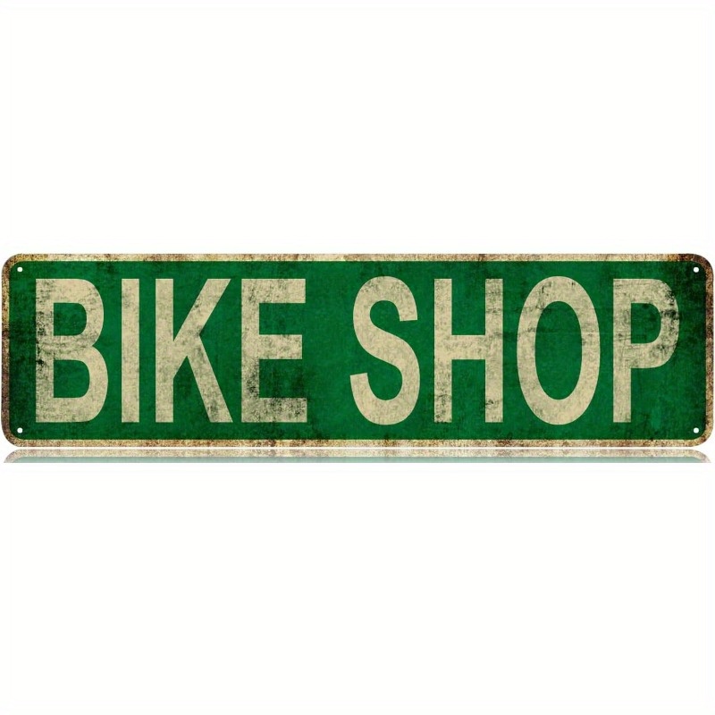 Large Vintage Metal Bicycle Workshop Sign - Rustic -Themed Wall Plaque Suitable for Home, Garage, for Man Cave & Shop - Durable