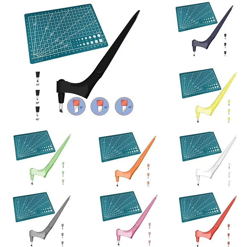 1-4 set Craft Cutting Tools 3Pcs 360-Degree Rotating Carbon Steel Replacement Blade Cutting Mat DIY Paper Craft Scrapbooking