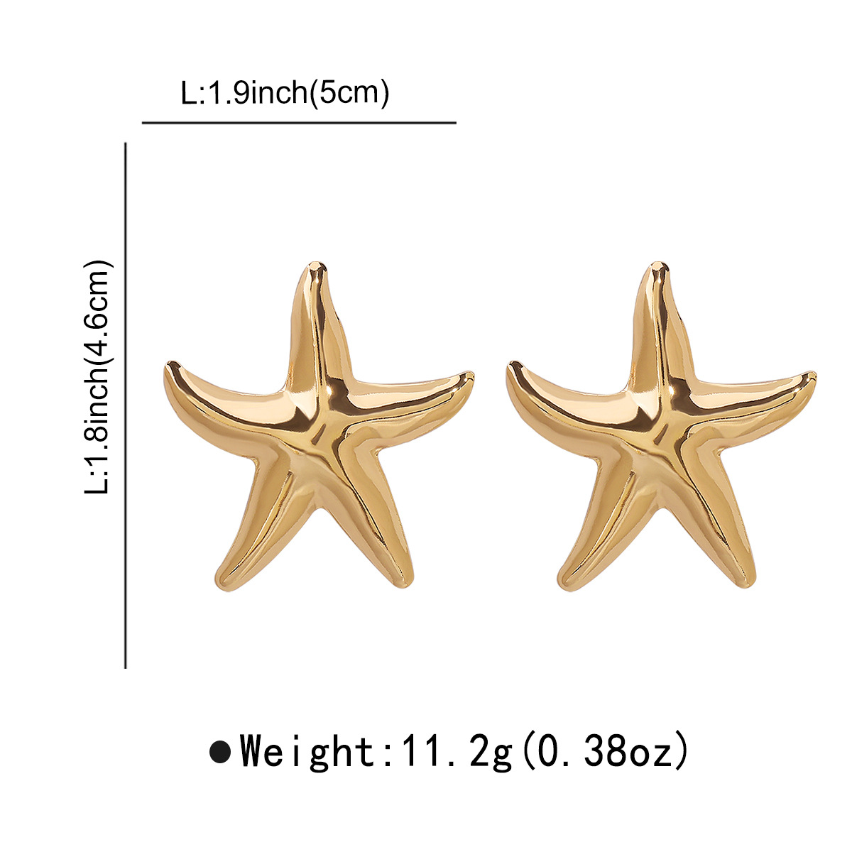 New fashion Stainless Steel Big Starfish Stud Earrings for Women Summer Holiday Beach High Qulity Attractive Jewelry